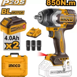 Clé à chocs sans fil INGCO Brushless 850Nm CIWLI2085