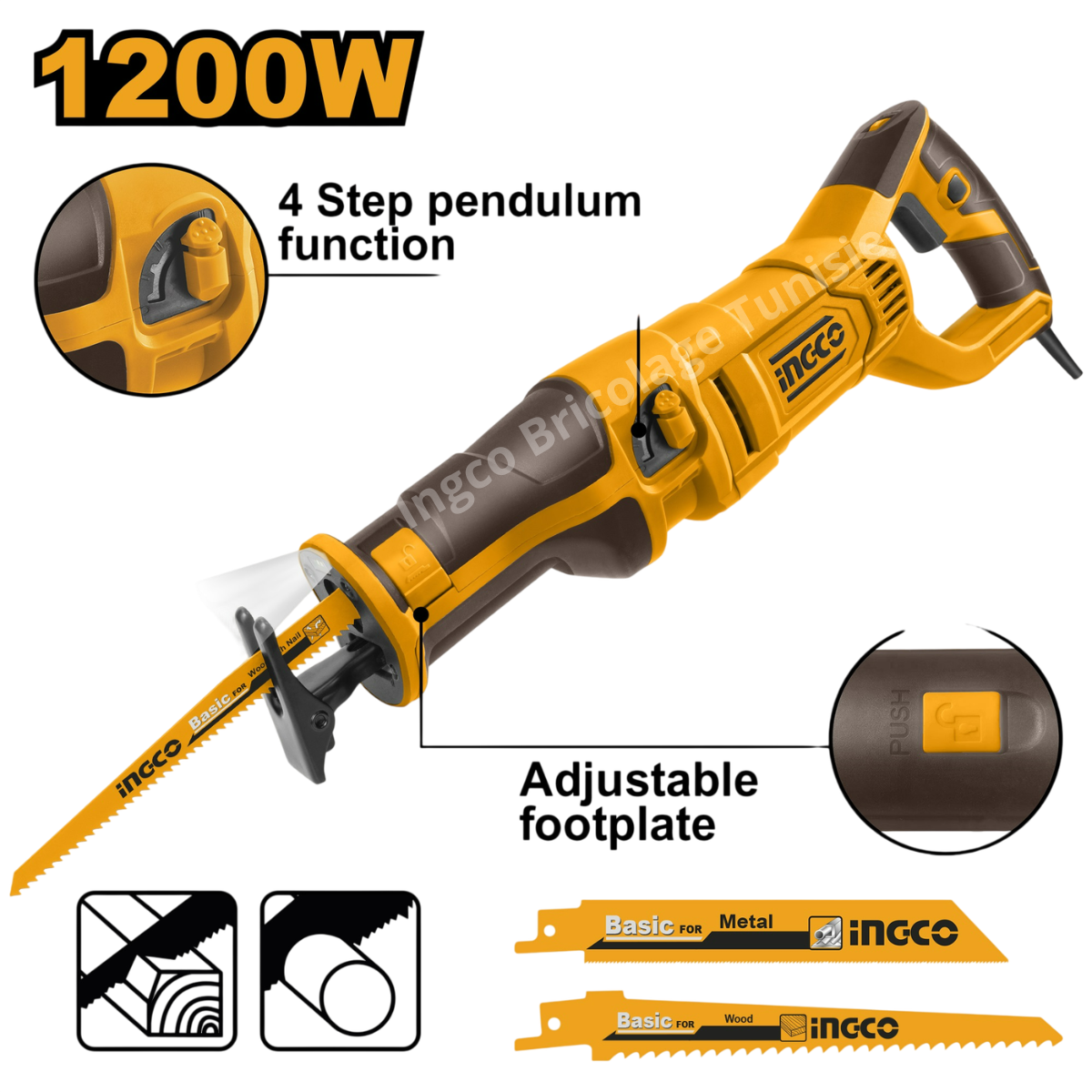 Scie sabre 1200W INGCO