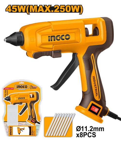 Pistolet à colle 250w haute température bâtonnets 150 mm INGCO