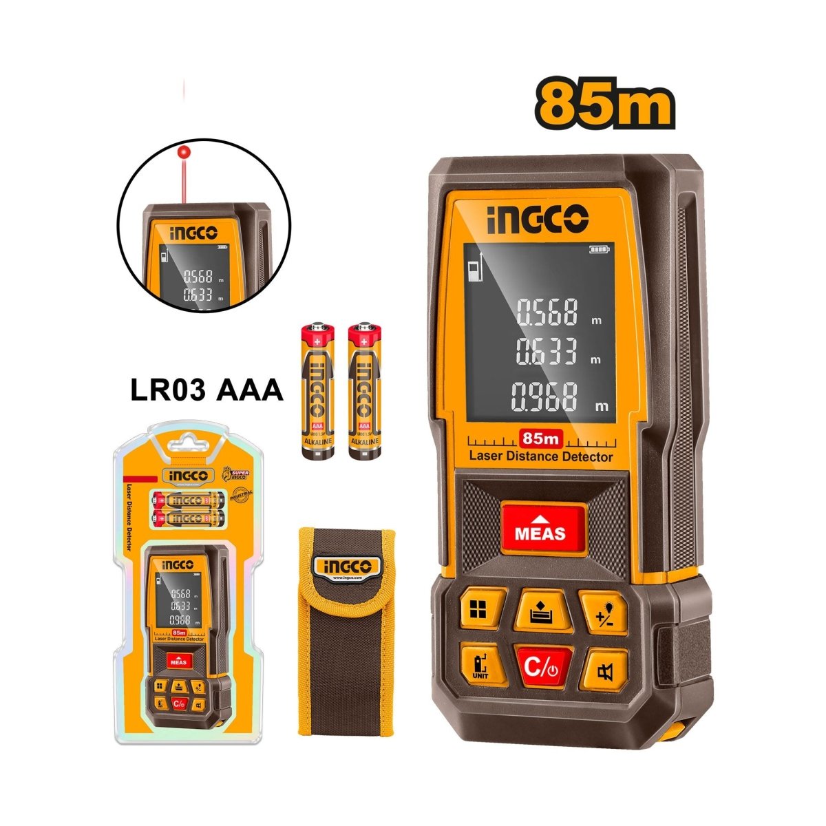 Télémètre laser INGCO 85 m ±2 mm